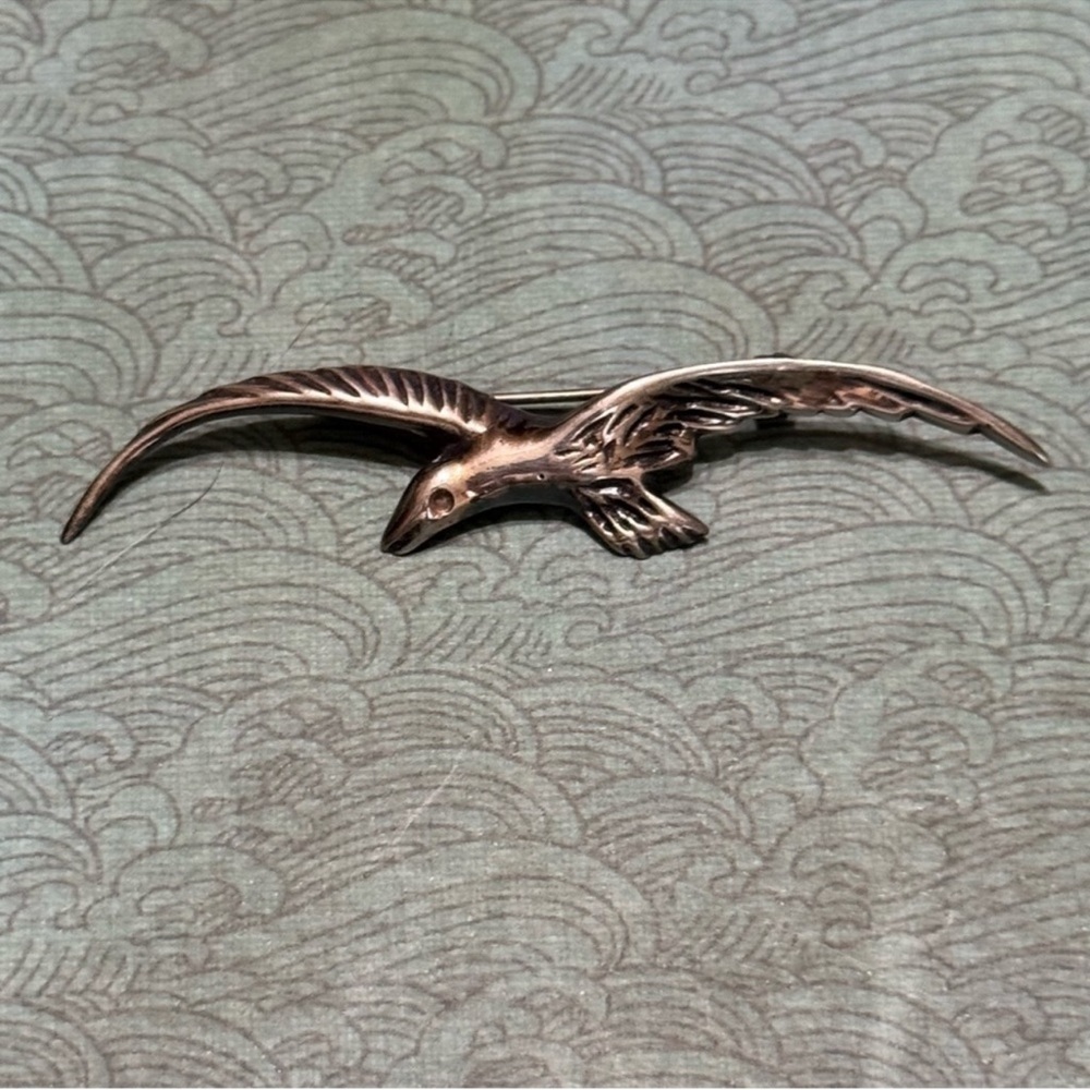 STERLING SILVER VINTAGE SEAGULL BROOCH